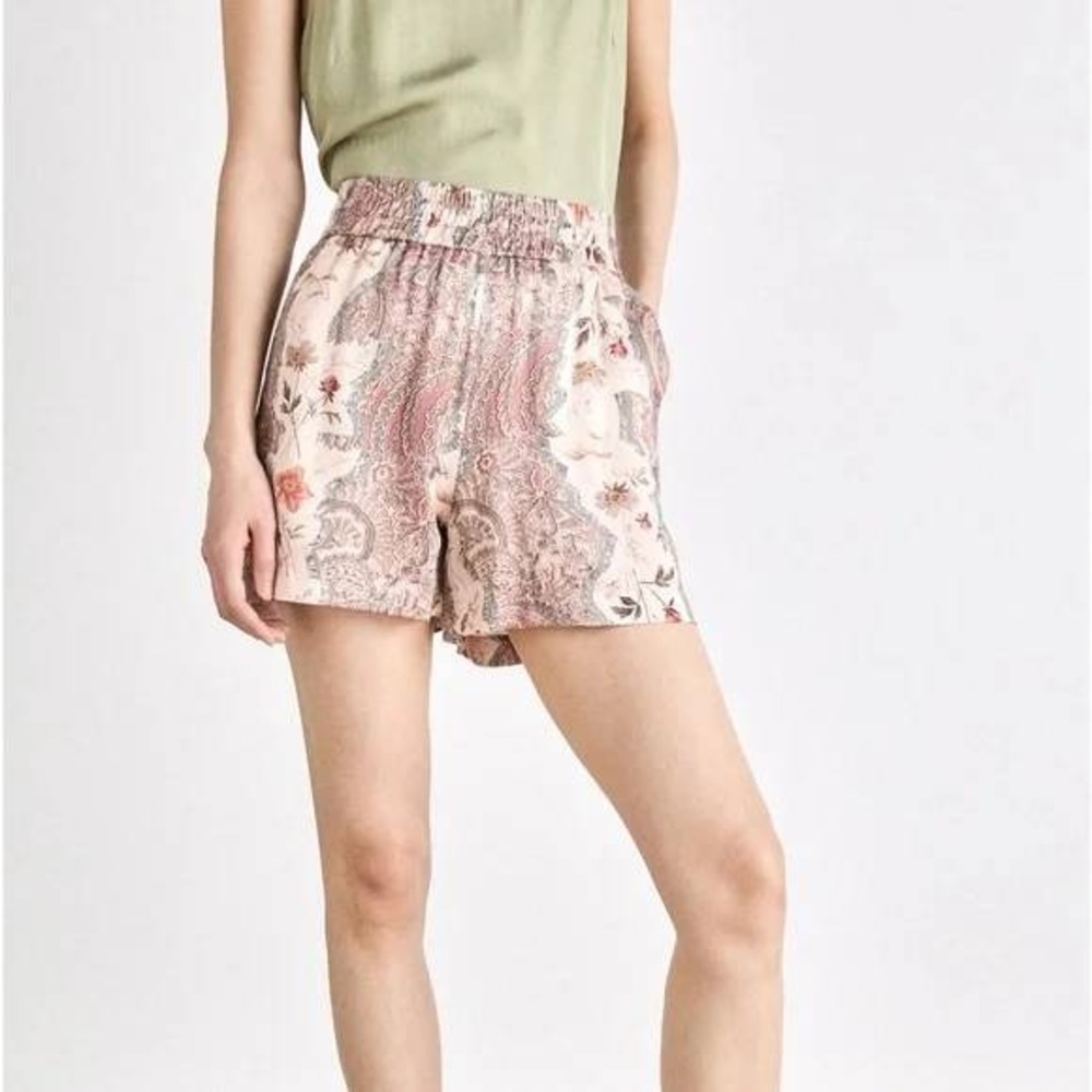 All Saints Paisley Print Layered Ruffle Shorts Womens US 2